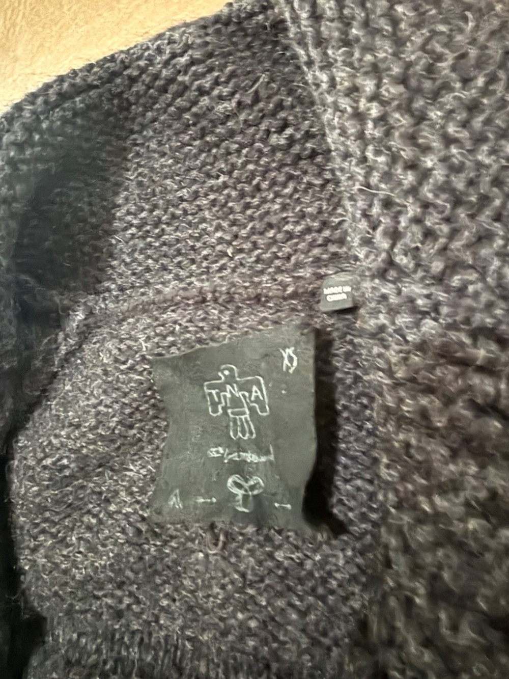 TNA Aritzia 100% Lambswool Full Zip Cardigan Sweater Charcoal Grey XS - Picture 2 of 8